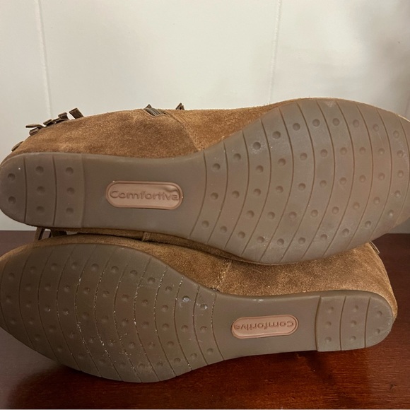 New comfortiva riverton suede fringe boot desert tan size 8 NWOT - Picture 8 of 10